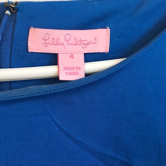 Lilly Pulitzer Shauna Embroidered Tunic sz 4 Blue - Picture 4 of 5